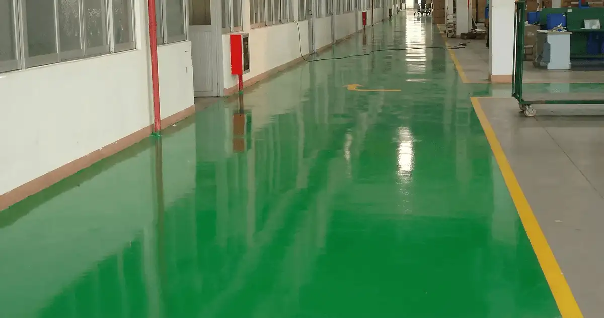 A factory floor professionally covered and marked with epoxy flooring in Tucson, AZ