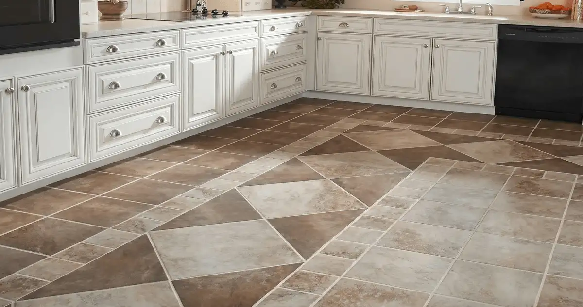 Kitchen with white cabinets and a professionally installed tile floor in Tucson, AZ